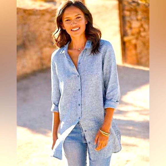 Garnet Hill Linen Tunic - Picture 2 of 4